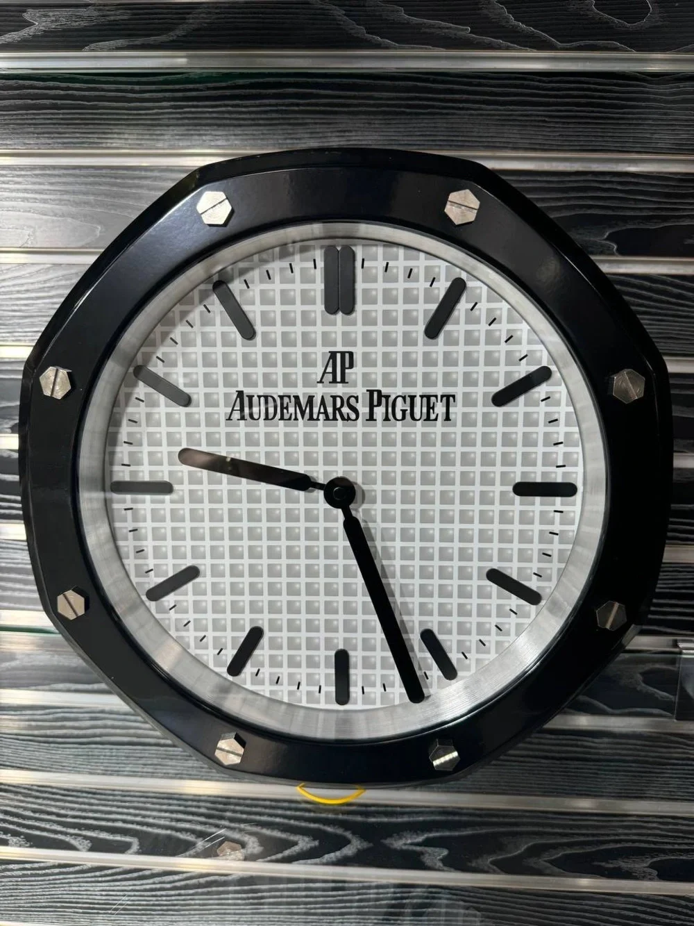 AP Royal Oak Wall Clock | Black Bezel Insert | White Dial Face